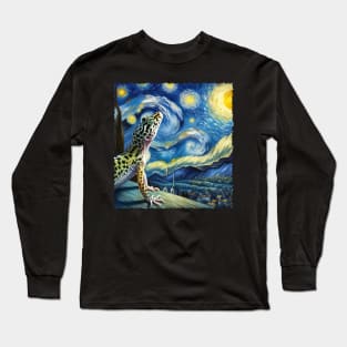 Vivid Vibes Gecko-inspired Tees Starry Night and Style to Wardrobes Long Sleeve T-Shirt